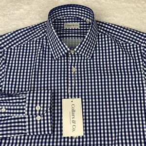 Collars & Co. Shirt Men's Small Navy-Gingham Long Sleeves New w/Tags!